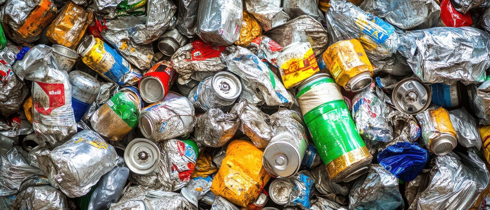 Shredded aluminum scrap ready for processing at Beartown Recycling